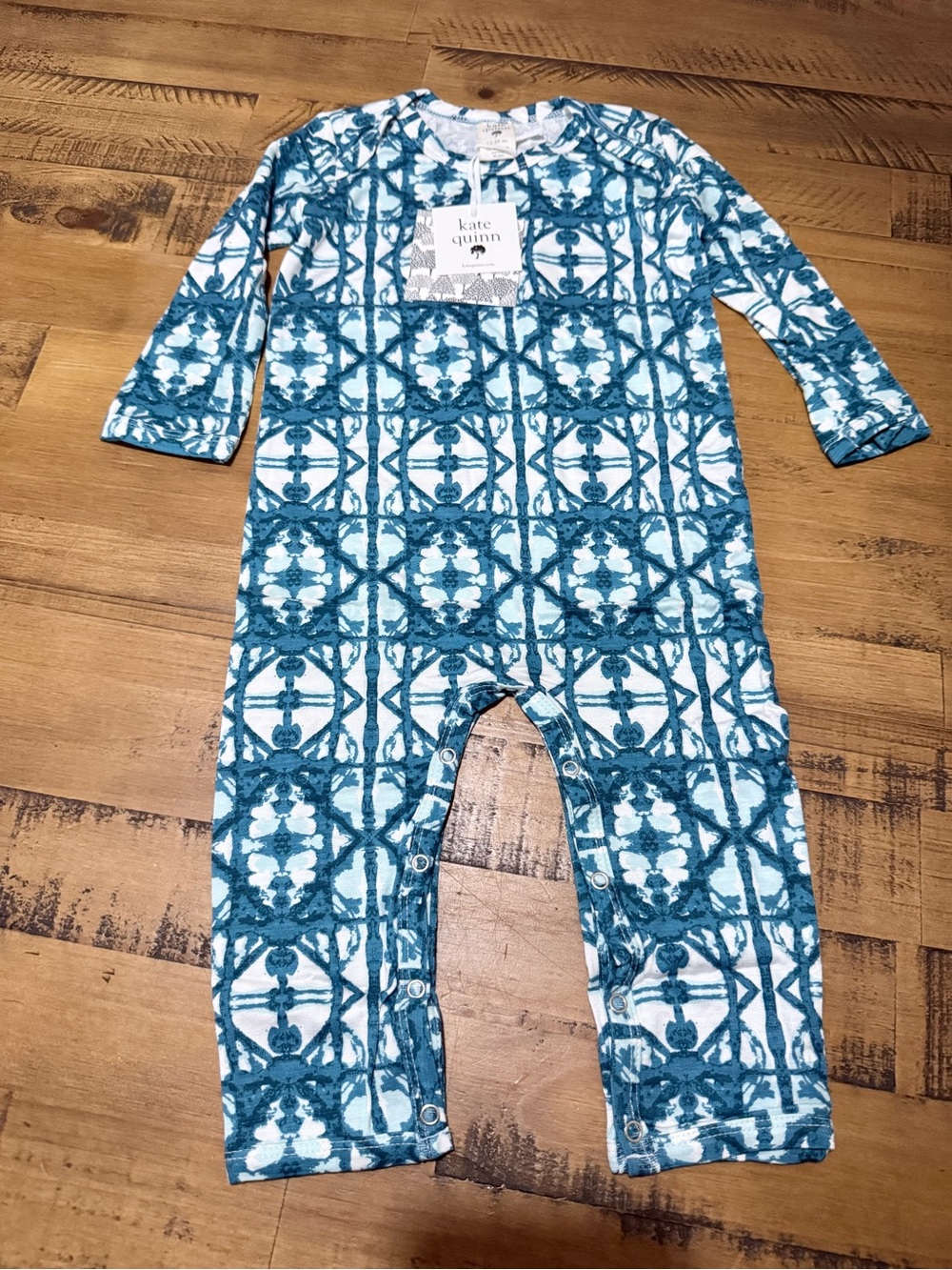 kate quinn blue shibori 12-18month baby one-piece romper